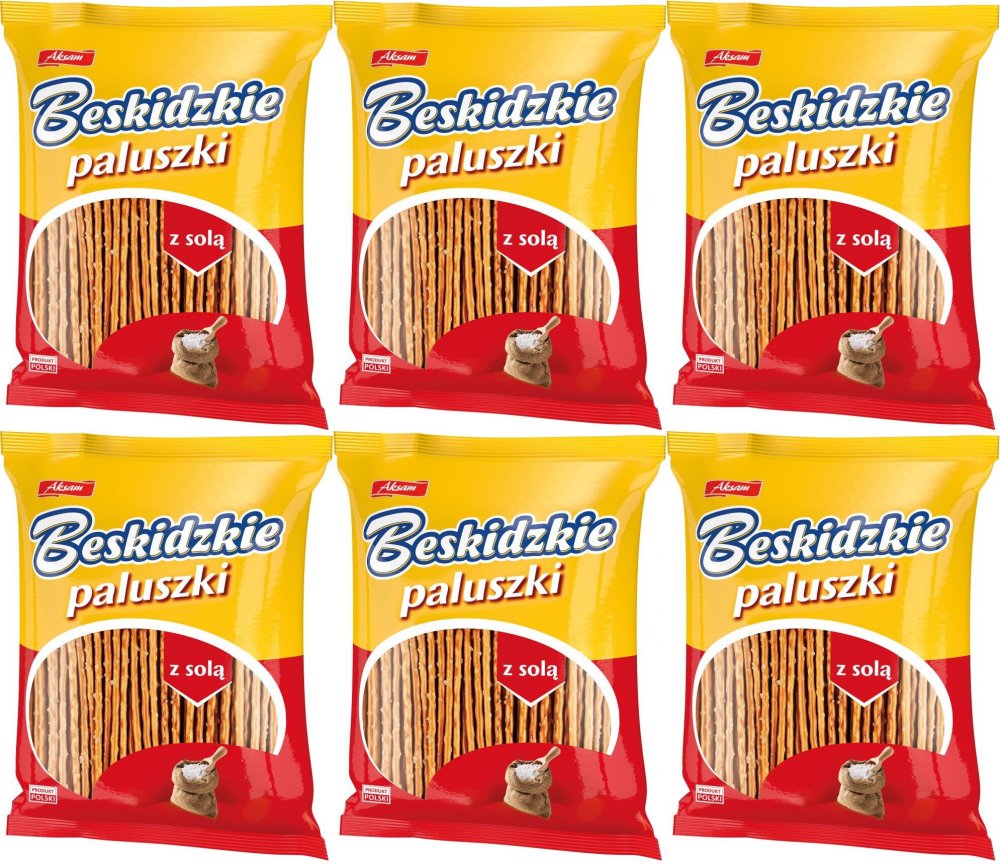 6x Paluszki Beskidzkie Aksam, z solą, 240g