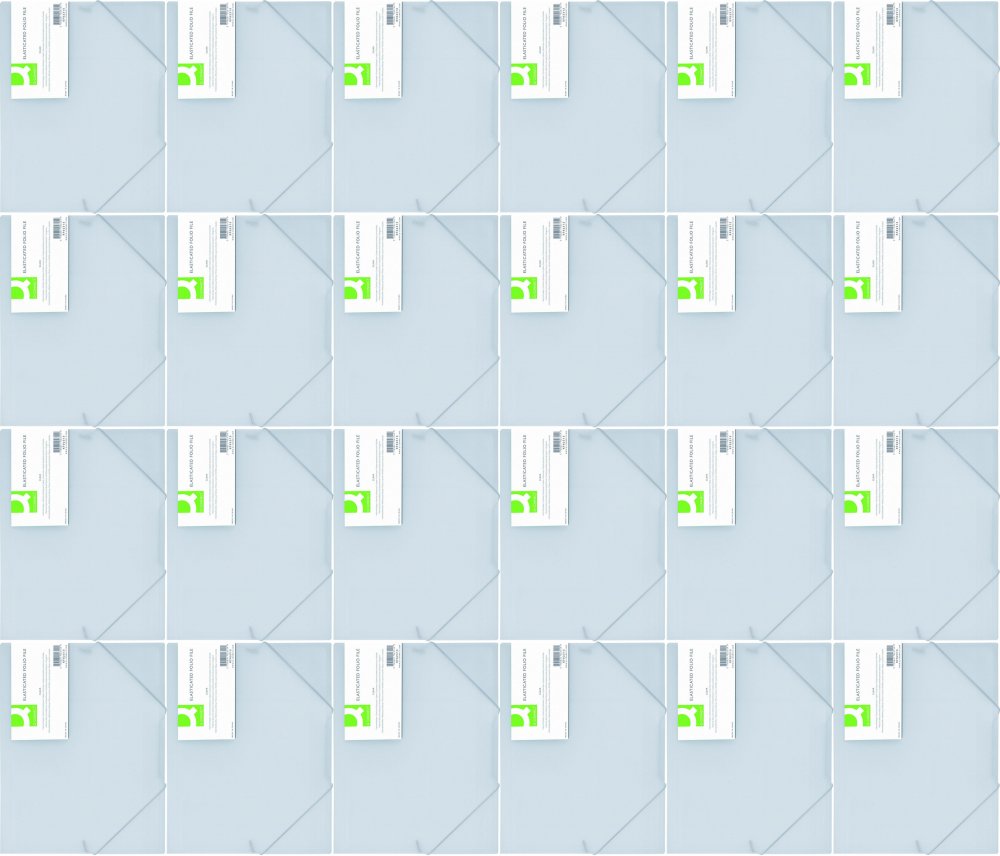 24x Teczka z gumką Q-connect, A4, plastikowa, 3-skrzydłowa, transparentny biały