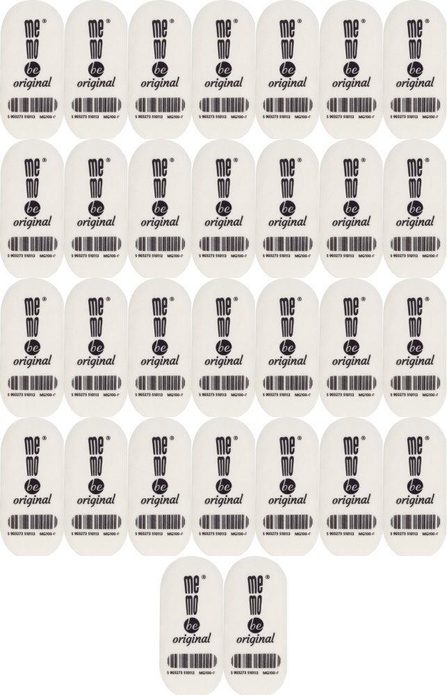 50x Gumka ołówkowa MemoBe Oval, biały