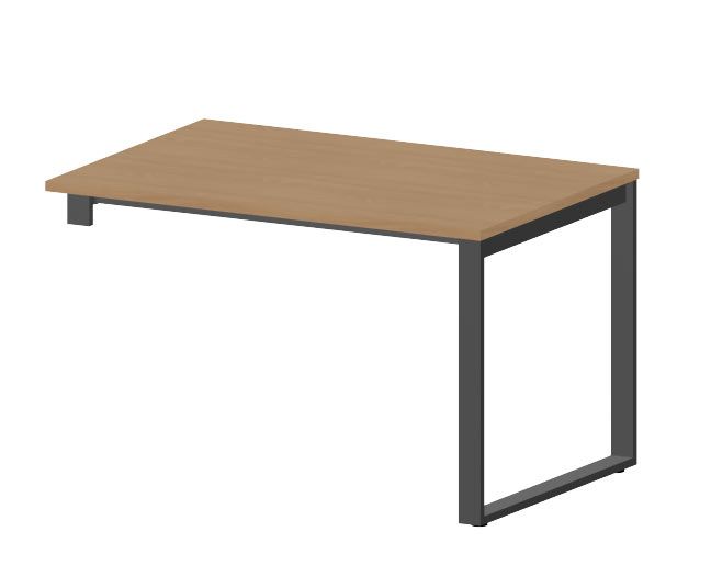 NOTER PZ128 Biurko pojedyncze lewe na nogach o profilu zamkniętym 118,5x80x74h (Kolor blatu: Biel Arktyczna)