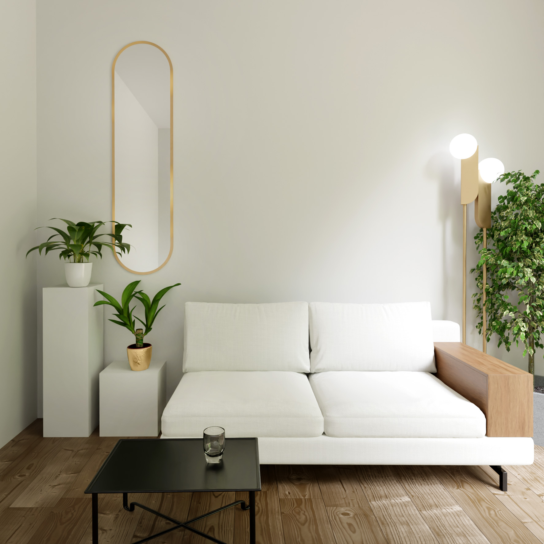 Baltica Design Tiny Border Pastille lustro 40x155 cm owalne złoty