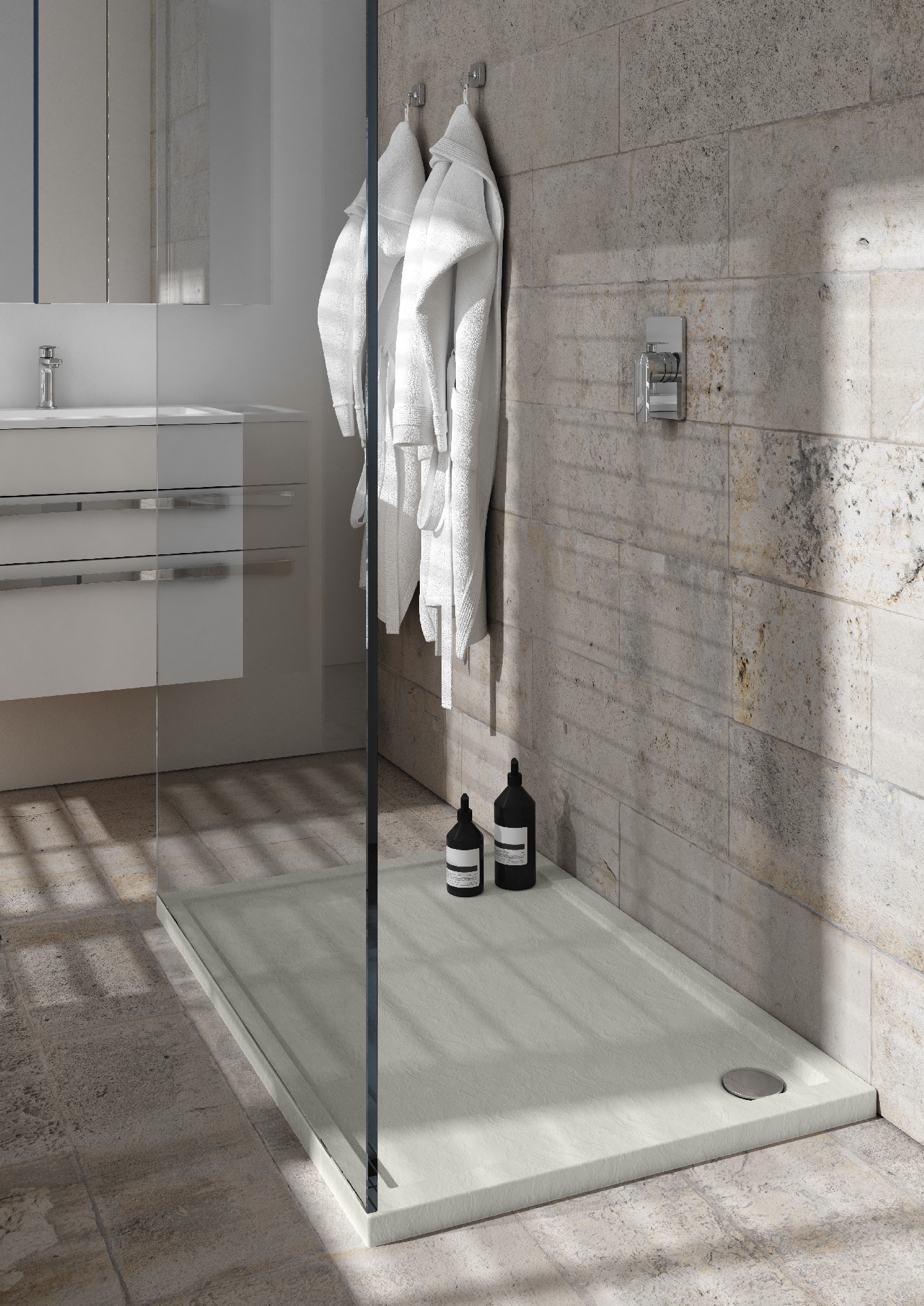 Schedpol Caspar New Cement Stone brodzik 120x90 cm prostokątny cement 3.2347/CT/ST