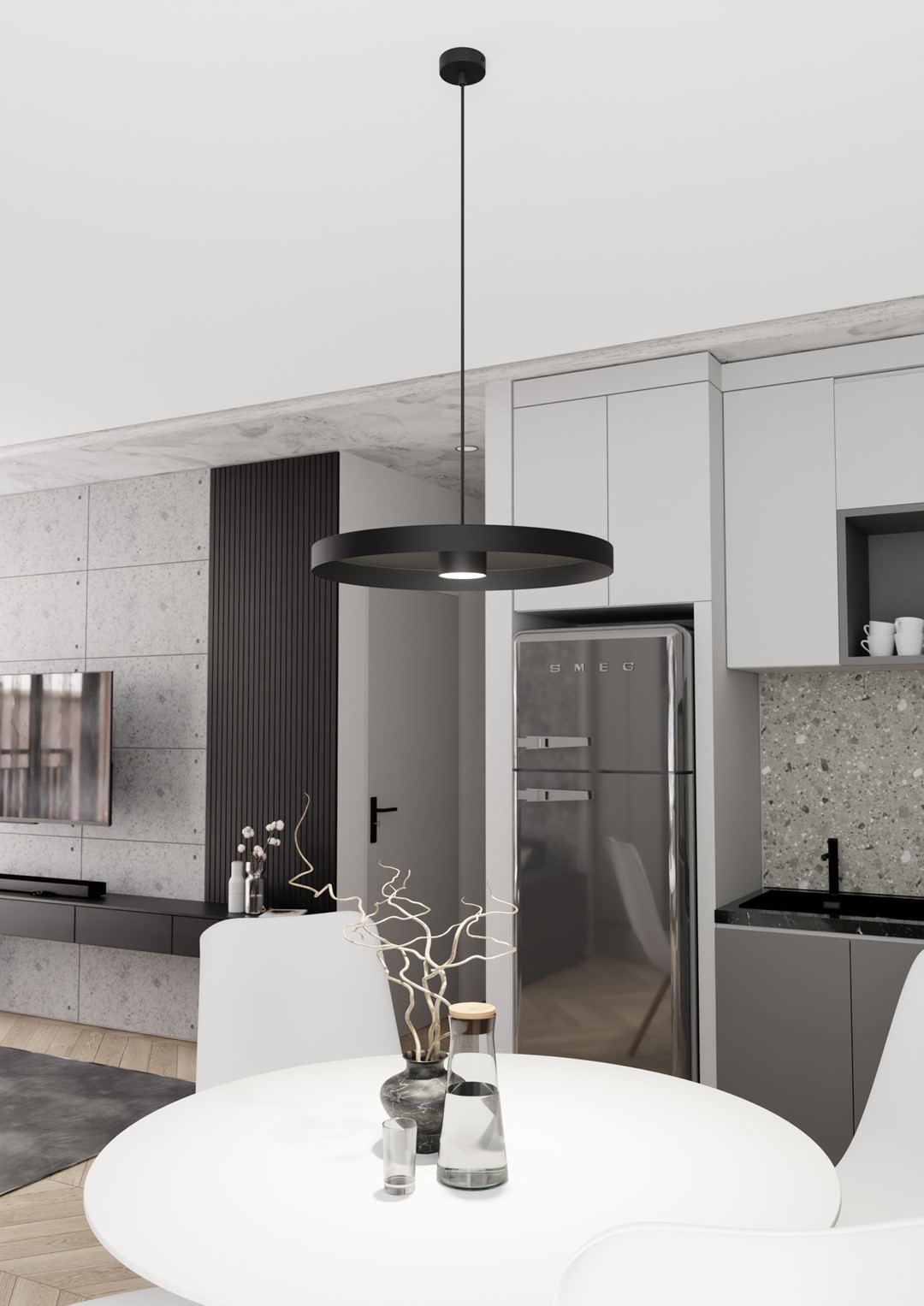 Emibig Solis lampa wisząca 1x12 W czarna 1464/1L