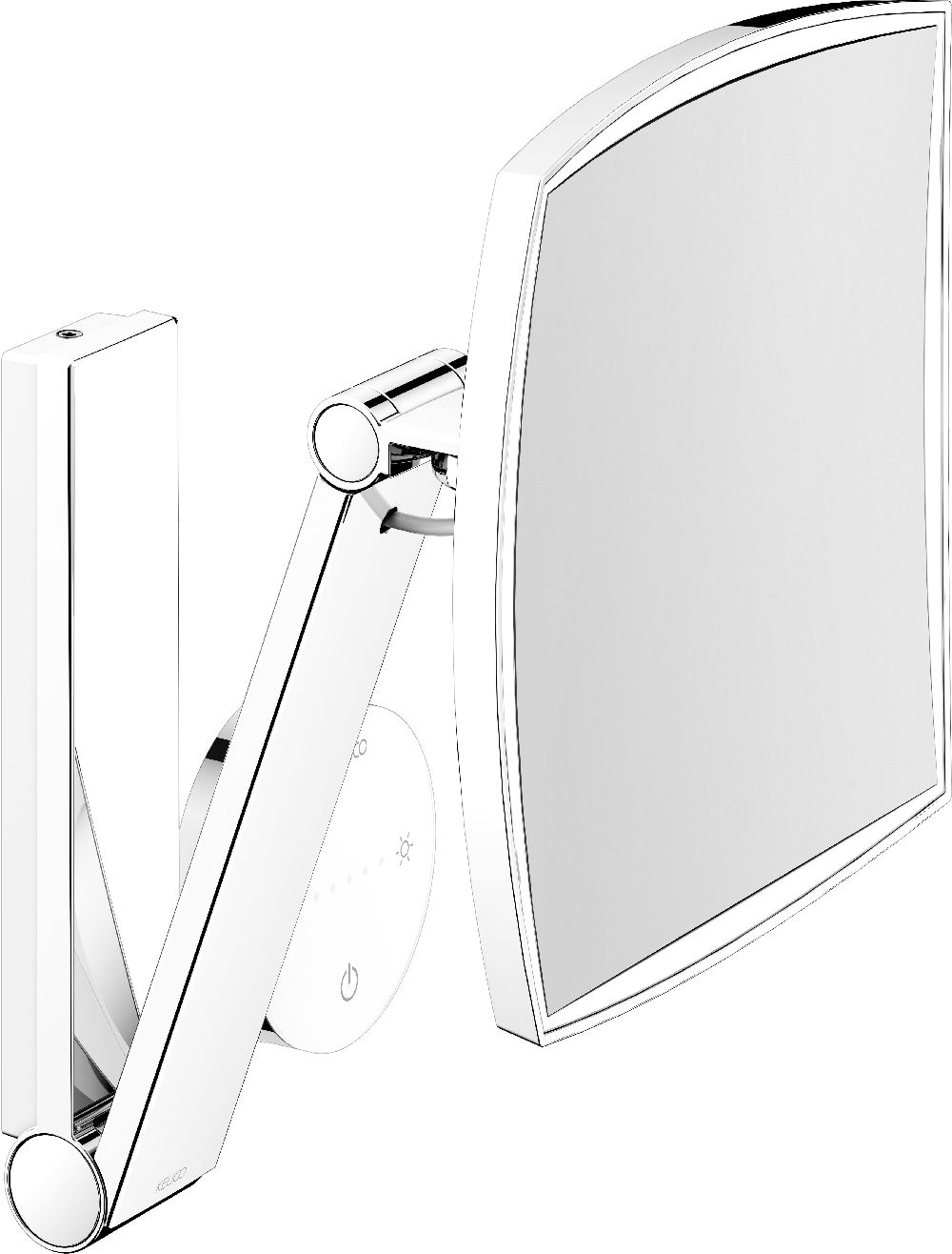Keuco Cosmetic mirrors lusterko kosmetyczne 20x31 cm prostokątne z oświetleniem brąz szczotkowany 17613039006