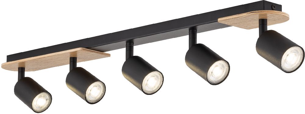 TK Lighting Cover lampa podsufitowa 5x10 W czarna 5777