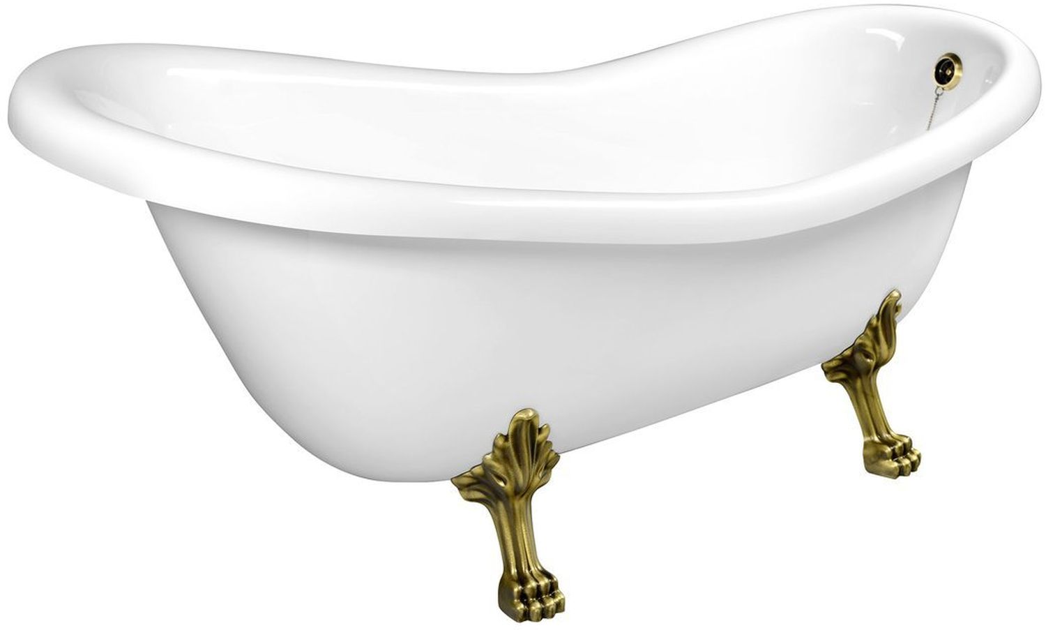Polysan Retro wanna wolnostojąca 169x75 cm owalna biała z łapami brąz 42132