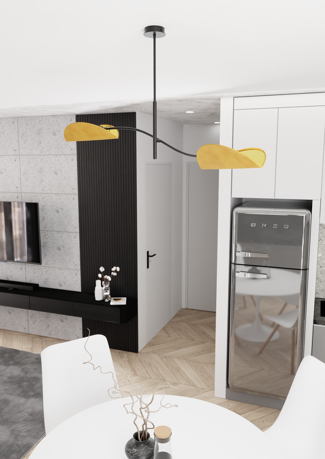 Emibig Lotus lampa wisząca 2x10 W musztardowy 1460/2