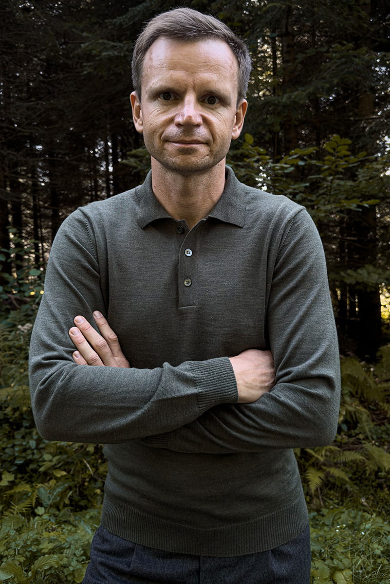 Sweter Polo wełniany, zielony