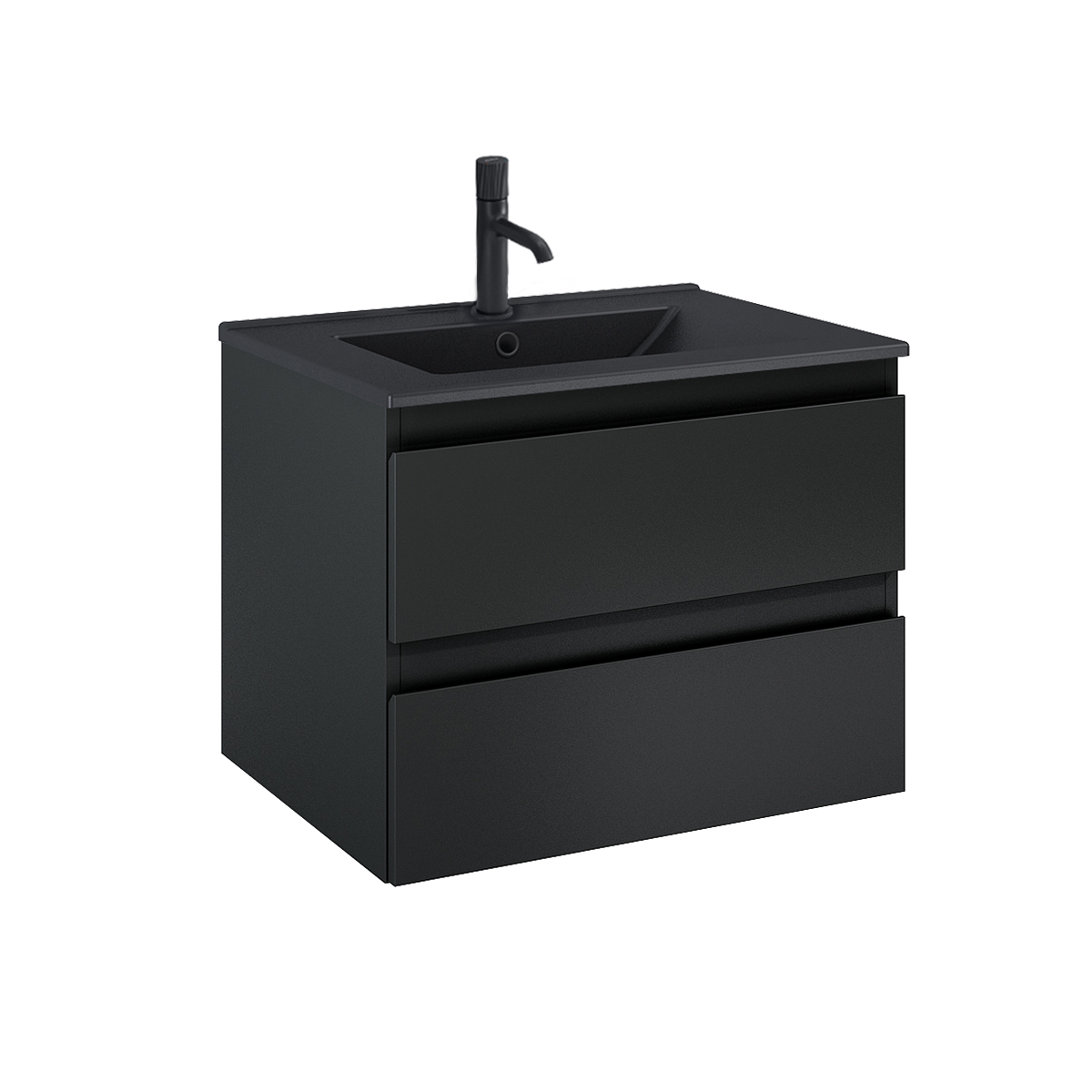 Darmowa Dostawa - Umywalka z szafką 60 cm czarną Oltens Vernal 68036300