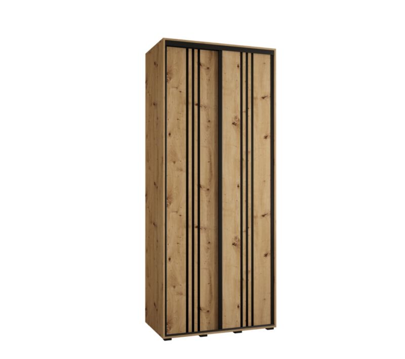 Szafa przesuwna Abiks DAVOS 6 wysoka szer.100cm gł.60cm artisan/artisan/czarny 1szt.