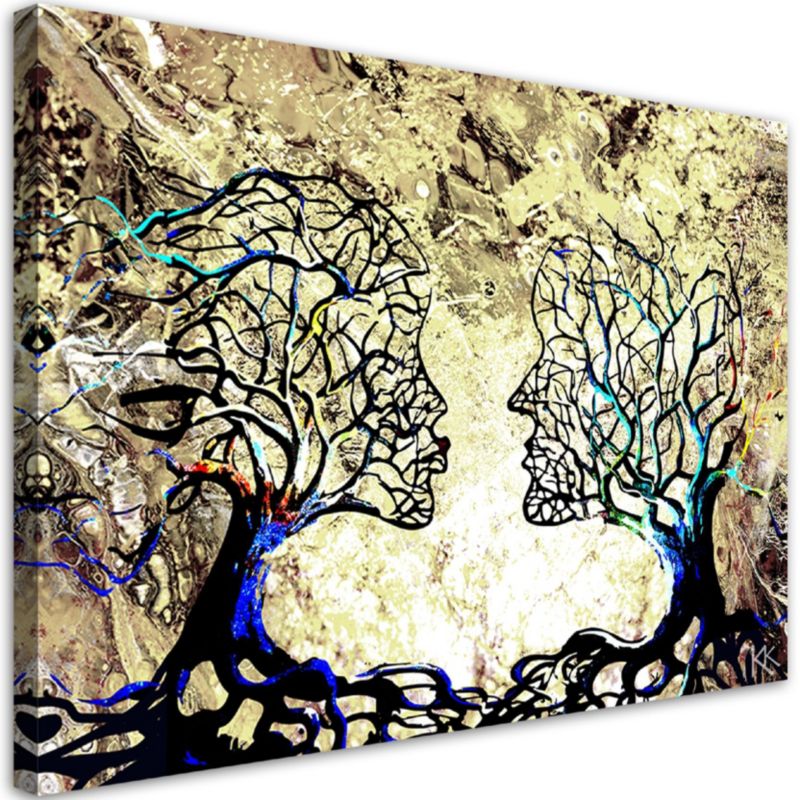 Obraz do salonu sypialni Feeby Pocałunek Drzewa Miłość Abstrakcja w Beżu 60x40cm 1szt