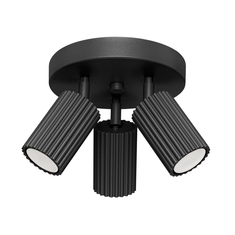 Plafon Sollux Lighting KARBON 3P czarny 1 szt.