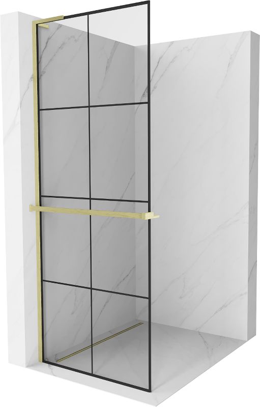 Ścianka prysznicowa Mexen Kioto+ L czarny wzór 80x200 cm 800-080-123-55-771 szt.