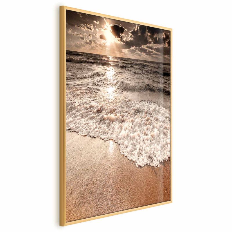 Plakat Artgeist Przestrzeń fal 40x60 cm z ramą złotą 1 szt