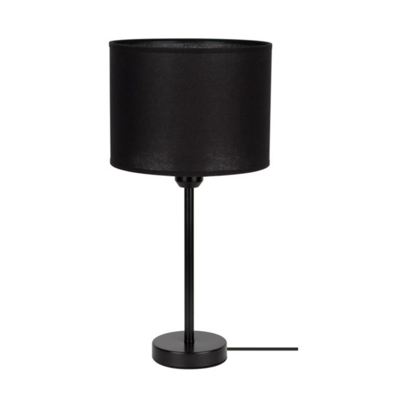 Lampa Stołowa SPOT Light 1xE27 Max.40W Klasyczna Czerń z Czarną Tkaniną, Polski Producent, 1 szt.