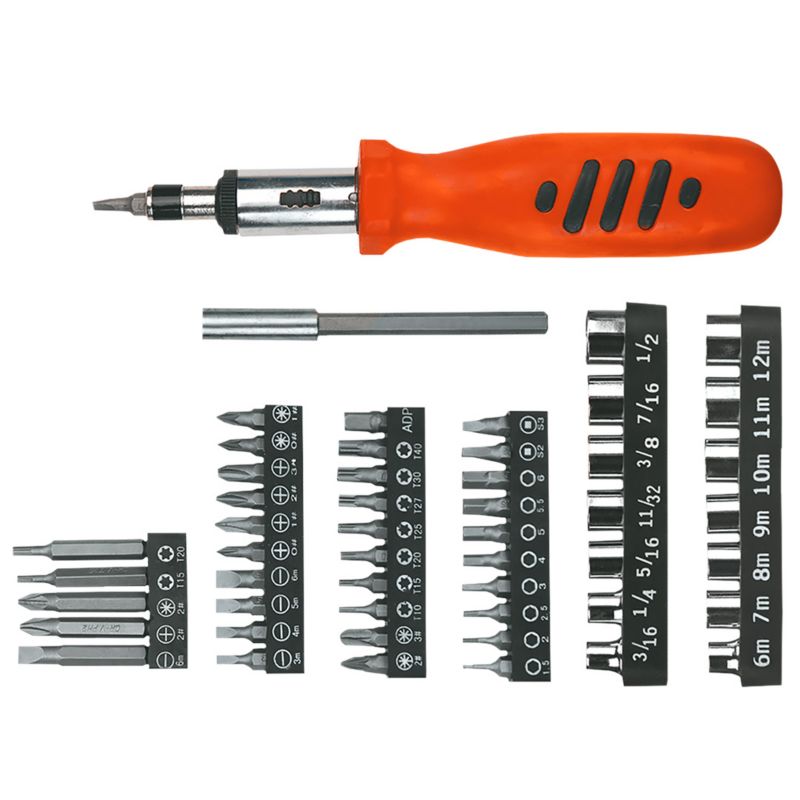Końcówki wkrętakowe z uchwytem Top Tools stal chromowo-wanadowa 1 kpl.