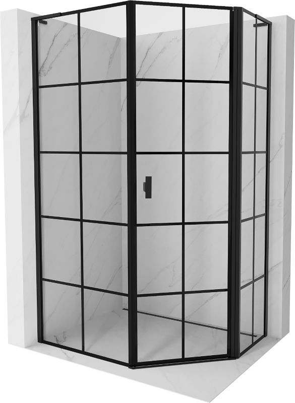 Kabina prysznicowa pięciokątna Mexen Mist L czarna 80 x 100 cm - 8A8L-080-100-70-77-P 1 szt.