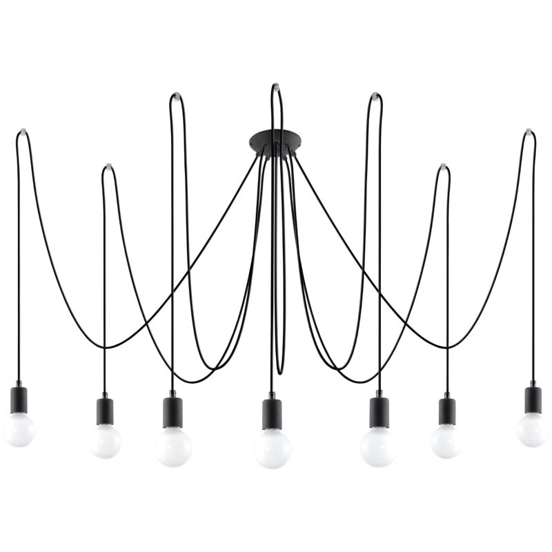 Żyrandol Sollux Lighting EDISON 7 czarny 1 szt.