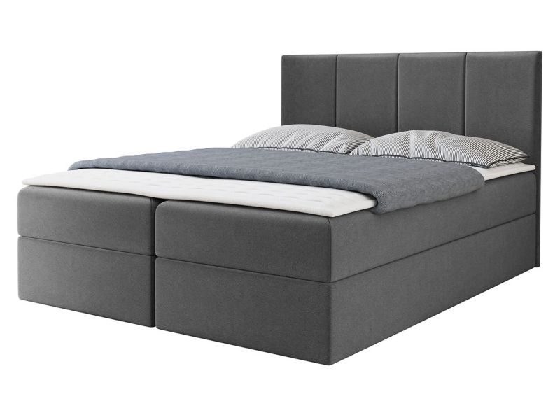 Łóżko kontynentalne MIRJAN 24 Rebos 160x200 plusz stalowy szary 1 szt.