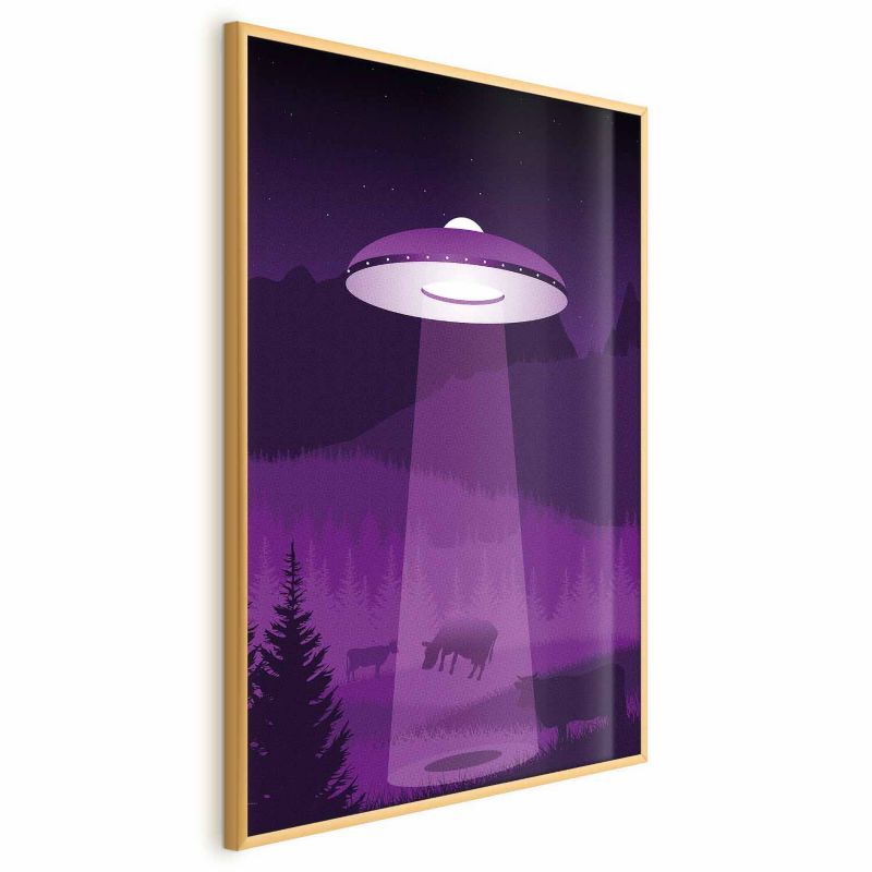 Plakat Artgeist Ufo 21x30 cm z ramą złotą 1 szt