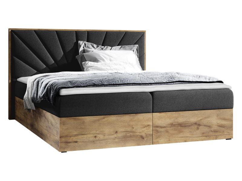 Łóżko kontynentalne MIRJAN 24 Wood 7 160x200 dąb lancelo/antracytowy 1 szt.