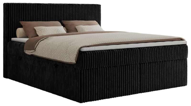 Łóżko kontynentalne MKS Meble TILIANO 180x200 H3 czarny sztruks 1szt.
