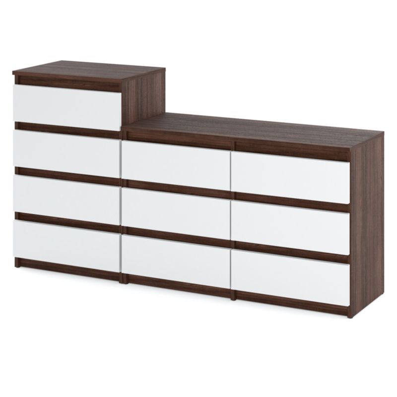 Komoda Hurtownia-Mebli Szuflady 10 Zestaw komód Hugo 64 160cm Dąb Wenge Biały Mat 160x33.5x92.5 cm 1szt.