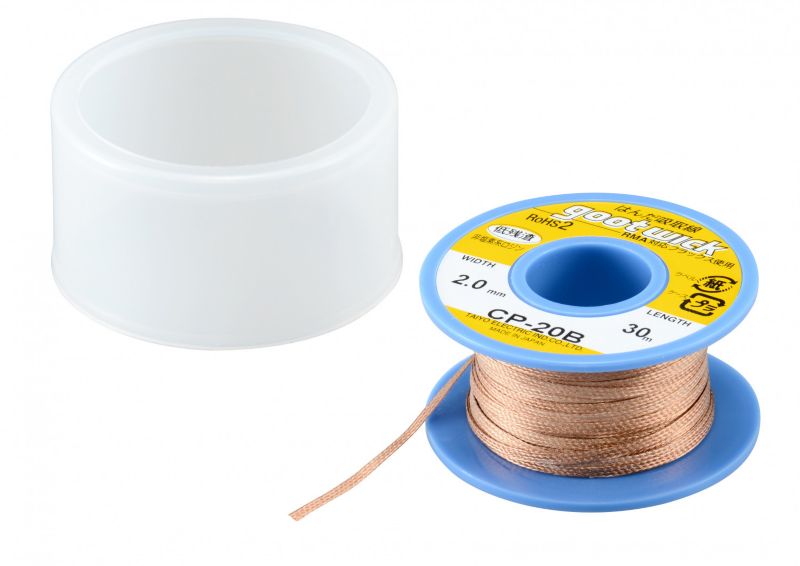Taśma rozlutowująca, plecionka do cyny miedziana CP-20B 2 mm x 30 m GootWick z topnikiem 1 szt.