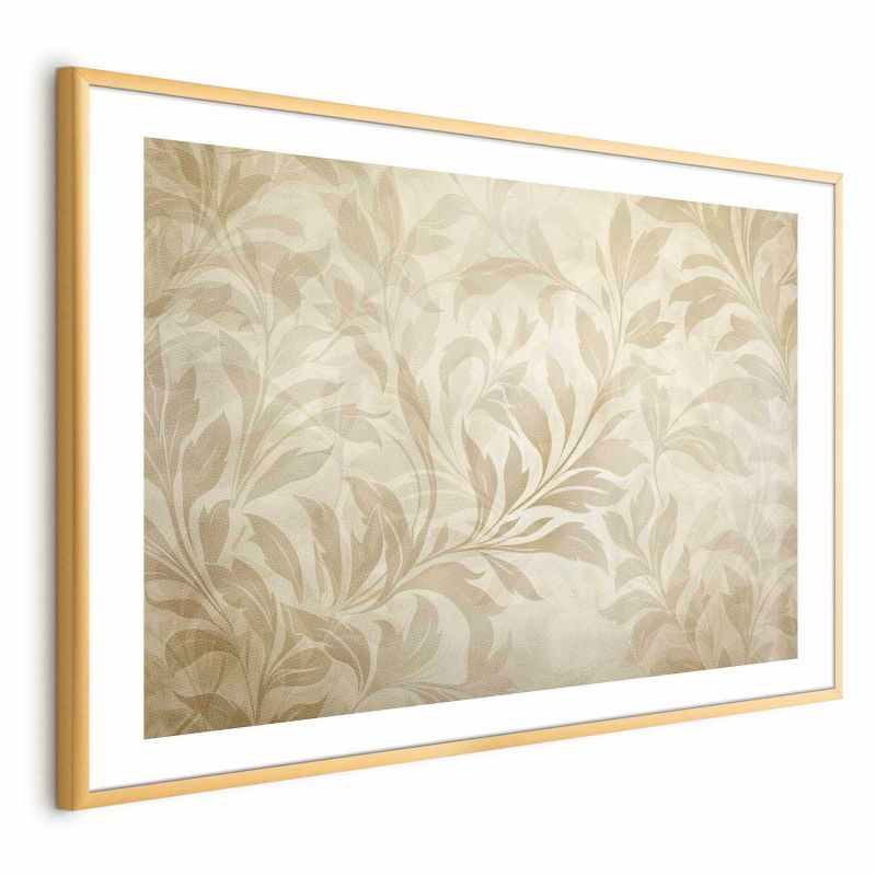 Plakat Artgeist Piaskowe listki 30x21 cm z ramą złotą 1 szt