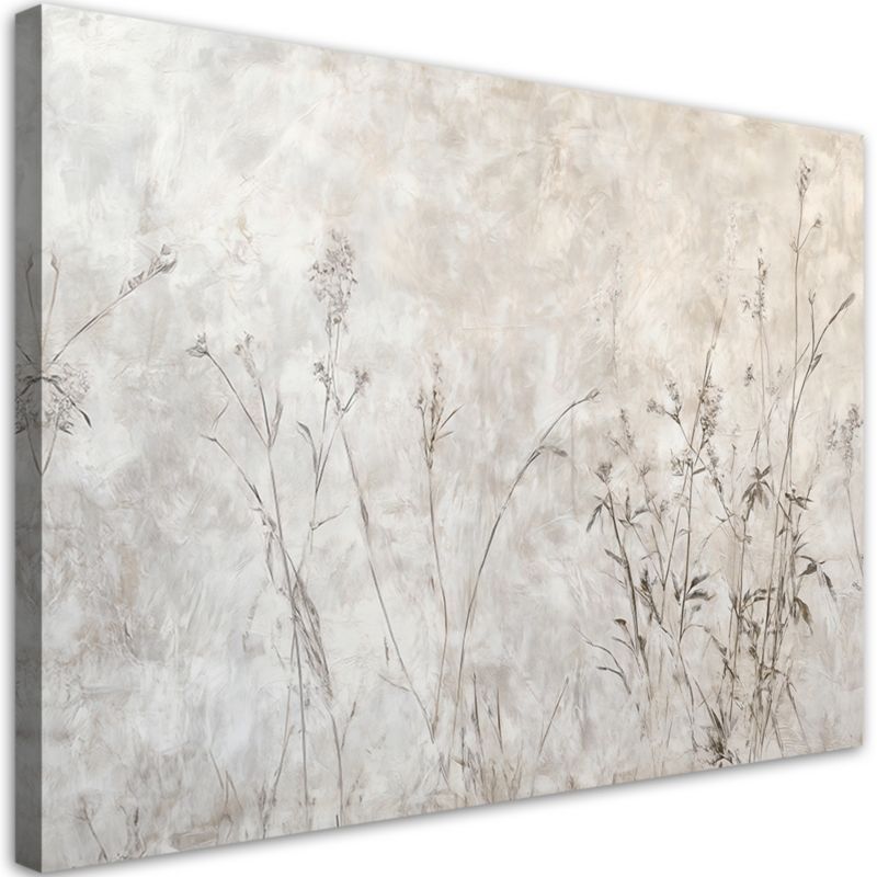 Obraz do salonu sypialni Feeby Szare Rośliny we mgle Boho 60x40 cm 1szt