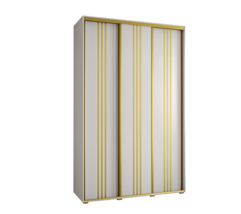 Szafa przesuwna Abiks DAVOS 6 wysoka szer.160cm gł.60cm biały/biały/złoty 1szt.