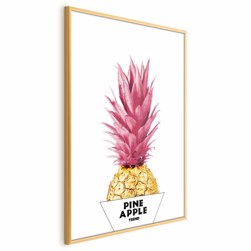 Plakat Artgeist Złoty ananas 40x60 cm z ramą złotą 1 szt