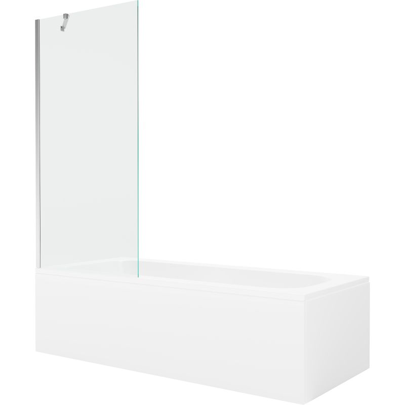 Wanna prostokątna Mexen Vega 170 x 70 cm z obudową i parawanem 1-skrzydłowym 80 cm transparent chrom 550117070X9508000001 1 szt.