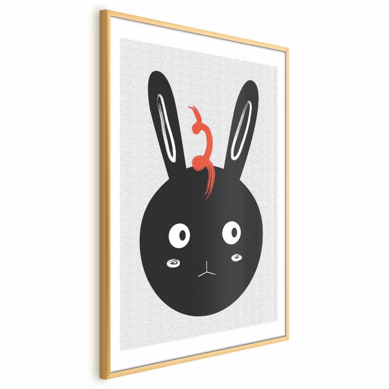 Plakat Artgeist Królik widzi wszystko 60x90 cm z ramą złotą 1 szt