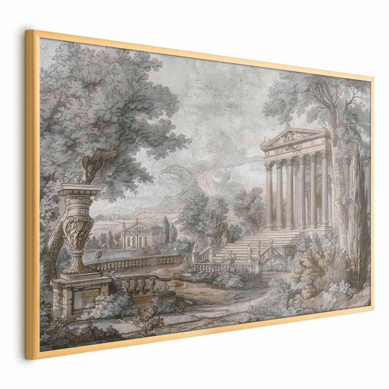Plakat Artgeist Świątynia na wzgórzu 30x21 cm z ramą złotą 1 szt