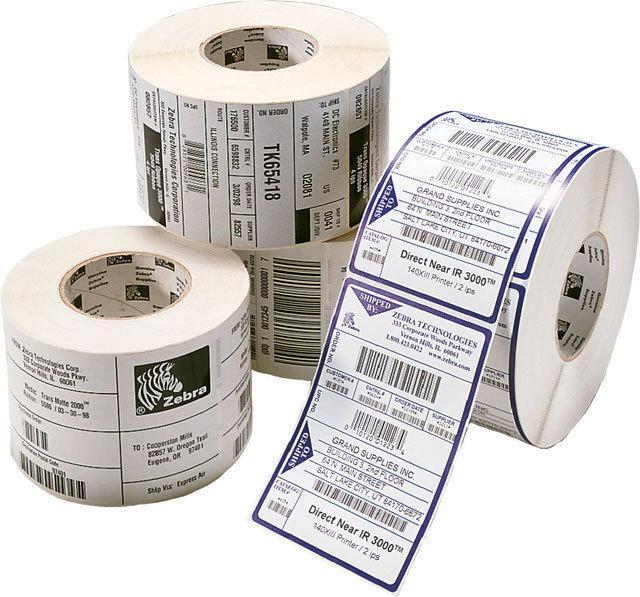 Etykiety termotransferowe Zebra Z-Select 2000T, z perforacją, 57x19mm, biały