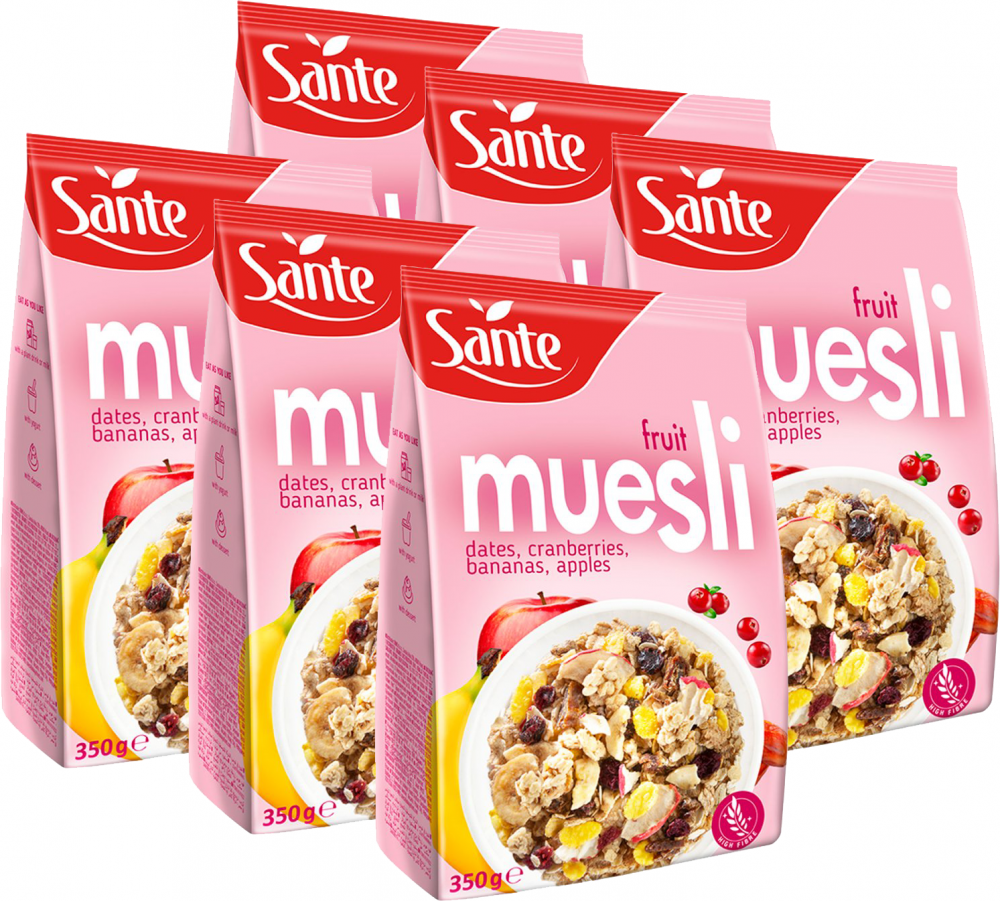 6x Musli Sante, owocowe, 350g
