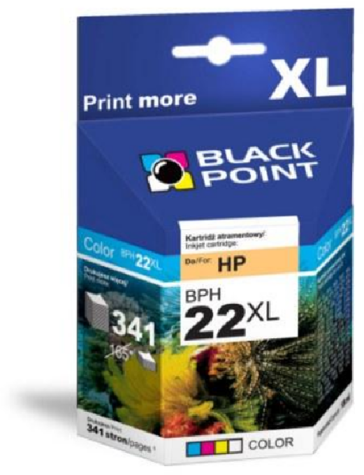 Tusz Black Point BPH22XL (C9352A), 18ml, CMY cyan (błękitny), magenta (purpurowy), yellow (żółty)