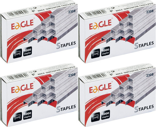 4x Zszywki specjalistyczne Eagle, 23/8, 1000 sztuk, srebrny