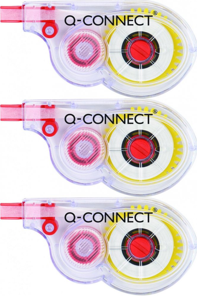 3x Korektor w taśmie Q-Connect, korekcja boczna, 5mmx8m