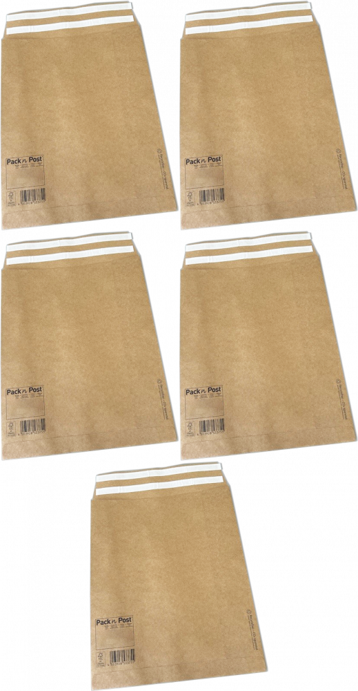 5x Koperta rozszerzana NC, 300x370mm, z 2 paskami HK, 10 sztuk, brązowy