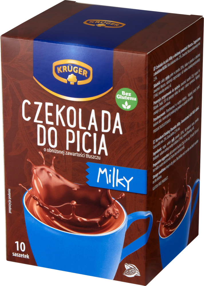 Czekolada do picia Krüger Milky, w saszetkach, 10 sztuk x 25g