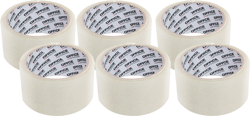 6x taśma pakowa Office Products, 48mmx50y, transparentny