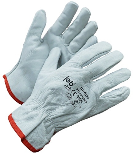 Rękawice robocze Prosave Jobsafe Ordos, skórzane, rozmiar 9, biały