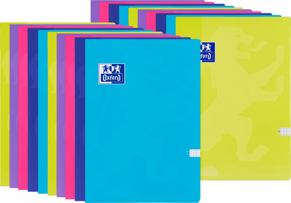 20x Zeszyt w kratkę Oxford Touch, A4, miękka oprawa, 60 kartek, mix kolorów