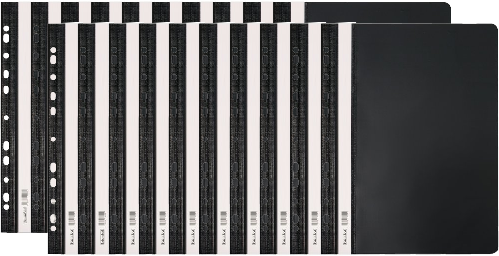 20x Skoroszyt plastikowy oczkowy Biurfol, twardy, A4, do 200 kartek, czarny
