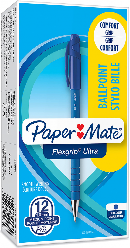 12x Długopis Paper Mate, FlexGrip ultra, 1mm, niebieski