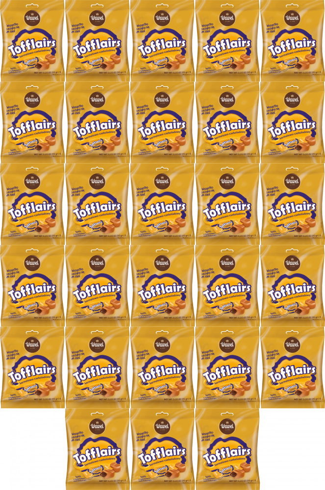 28x Cukierki Wawel Tofflairs, karmelowo-czekoladowy, 95g