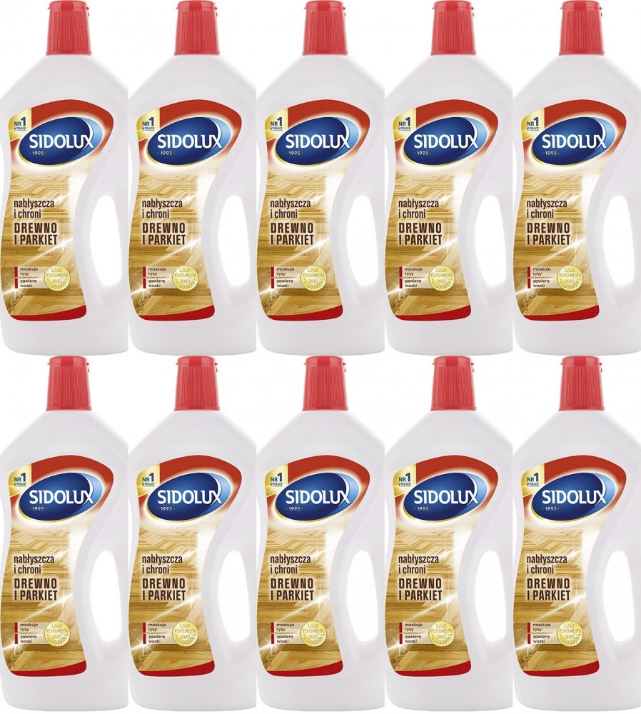 10x Płyn nabłyszczający Sidolux, drewno i parkiet, 750ml