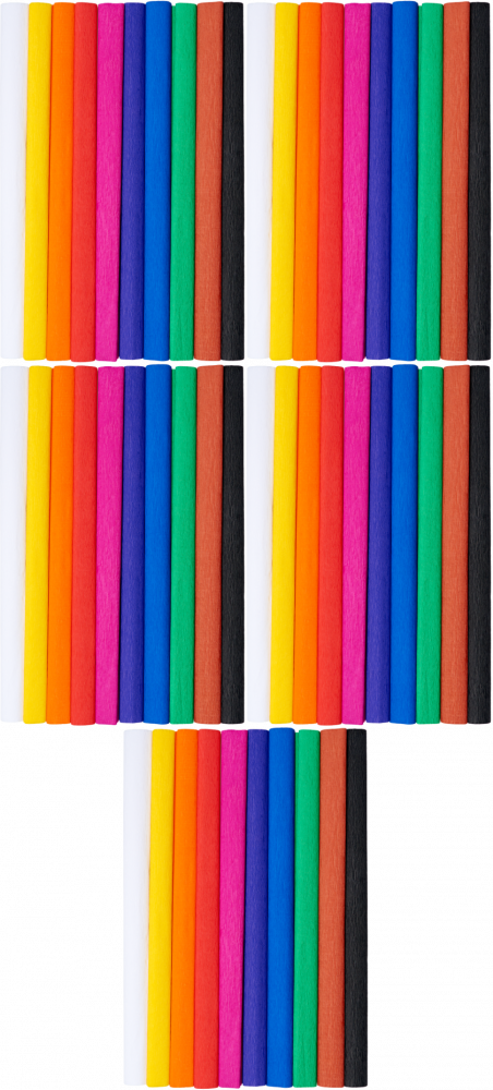 5x Bibuła marszczona TOP 2000 Creatino, 50x200cm, 10 sztuk, mix kolorów klasycznych